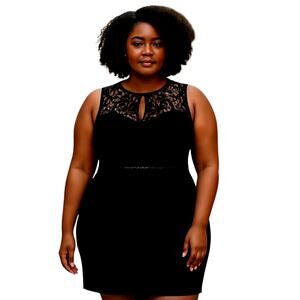Forever 21 1X Black Lace Women's Sleeveless Party Dress Plus Size 14W 16W